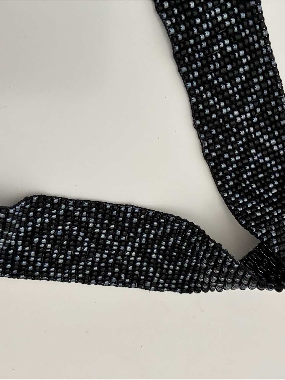 Elegant Black Beaded Fringe Necklace - Picture 4 of 4